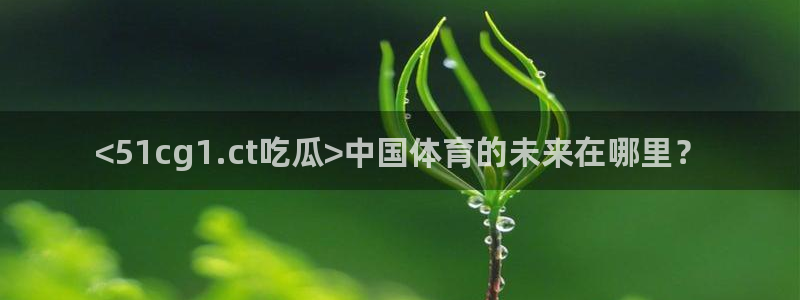 hongkongdoll 51吃瓜:<51cg1.ct吃瓜>中国体育的未来在哪里?